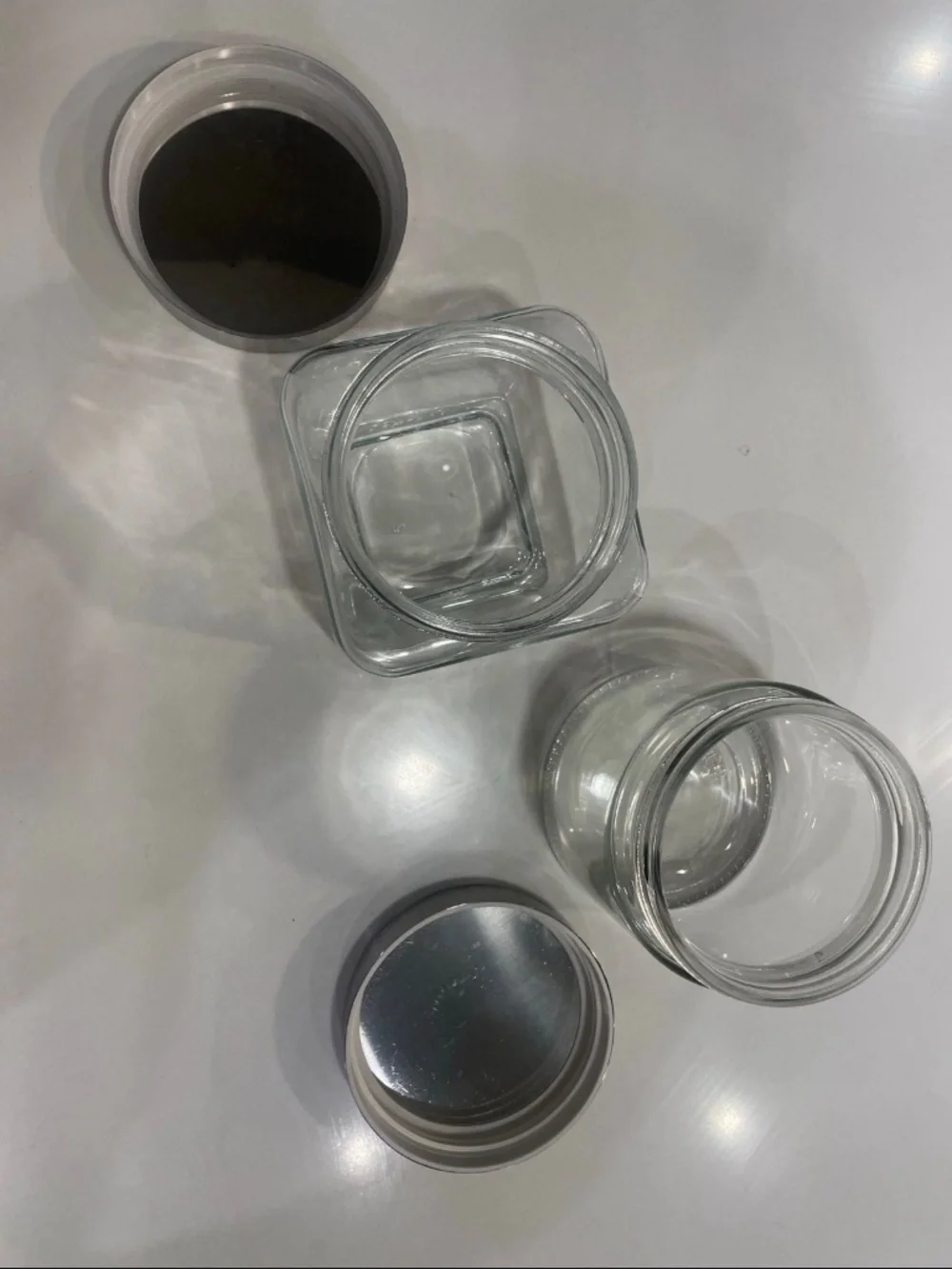 2 Pk Glass Food Storage Jars With Metal Lids